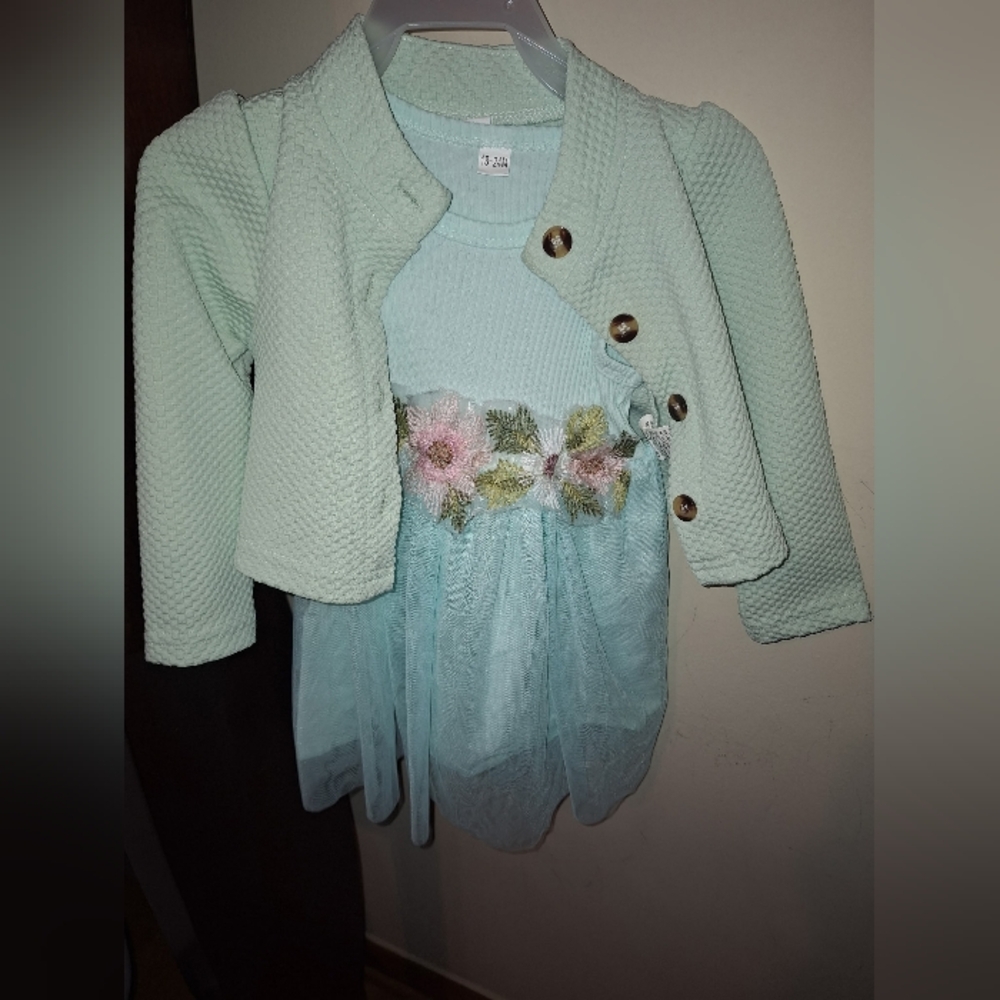 Green Dress Green Jacket Size 2t